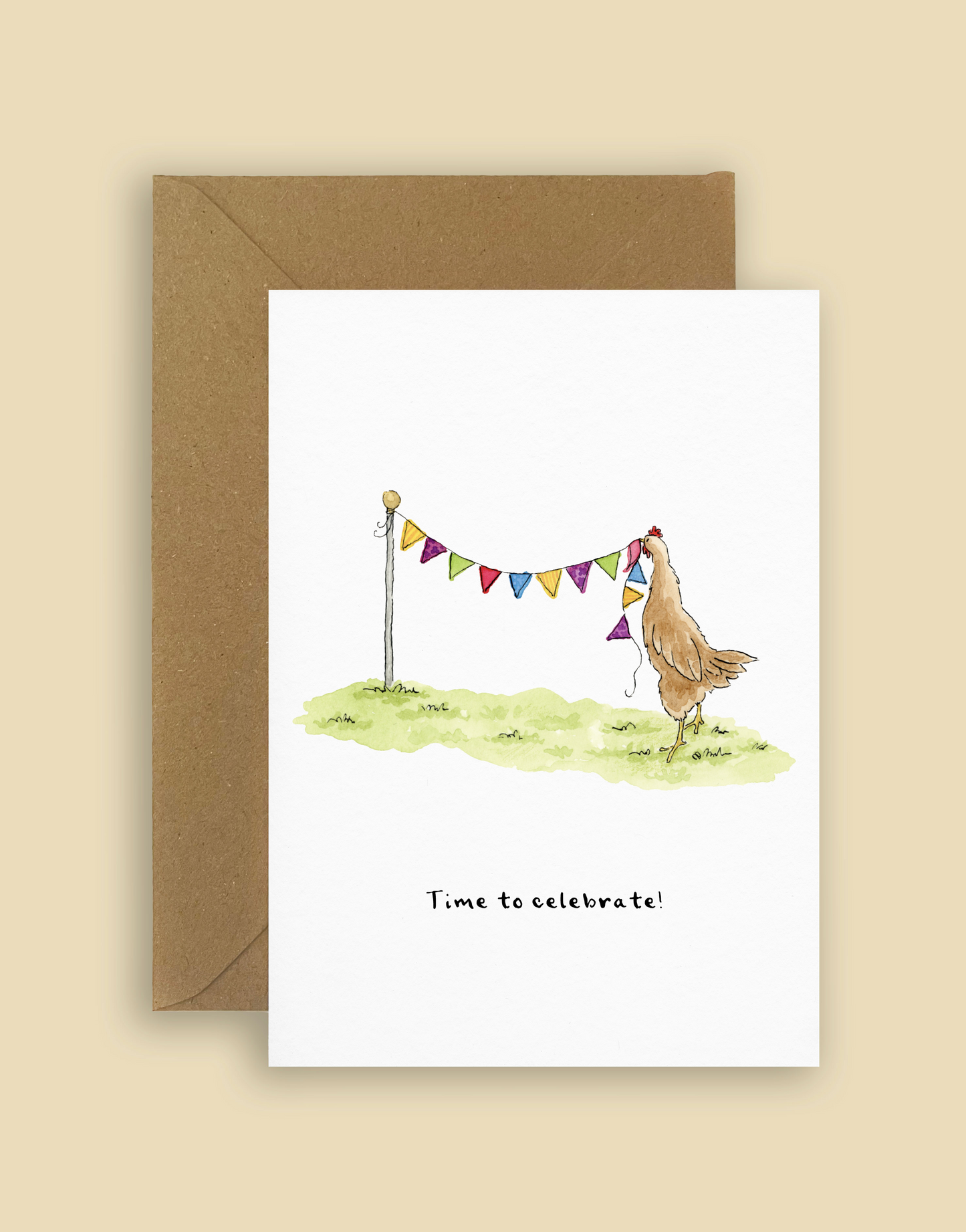 "Time to celebrate!" Chicken card