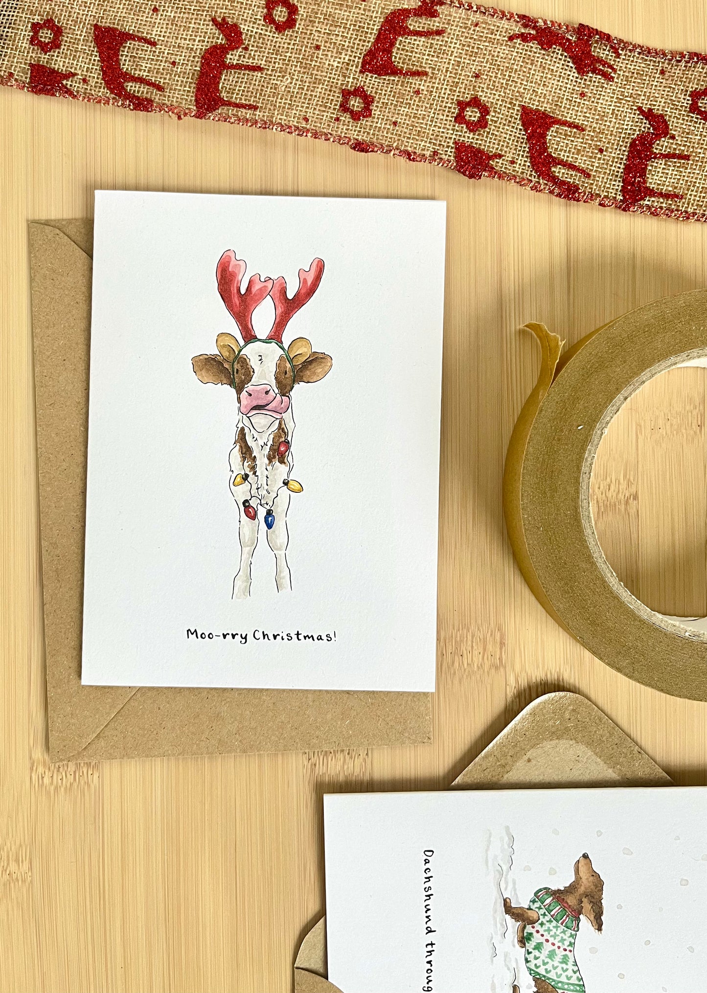 "Moo-ry Christmas!" - Christmas card