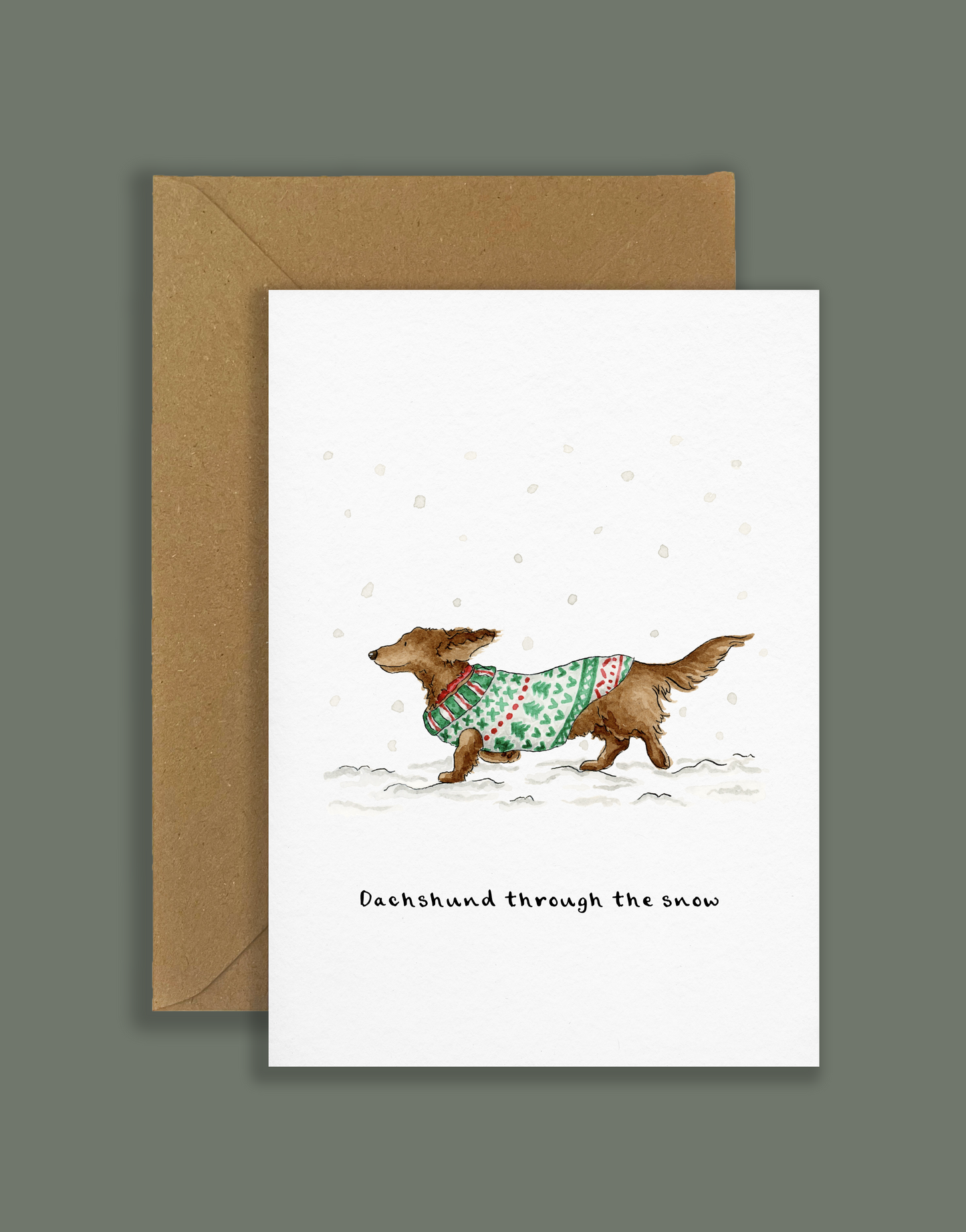 "Dachshund through the snow" - Christmas card