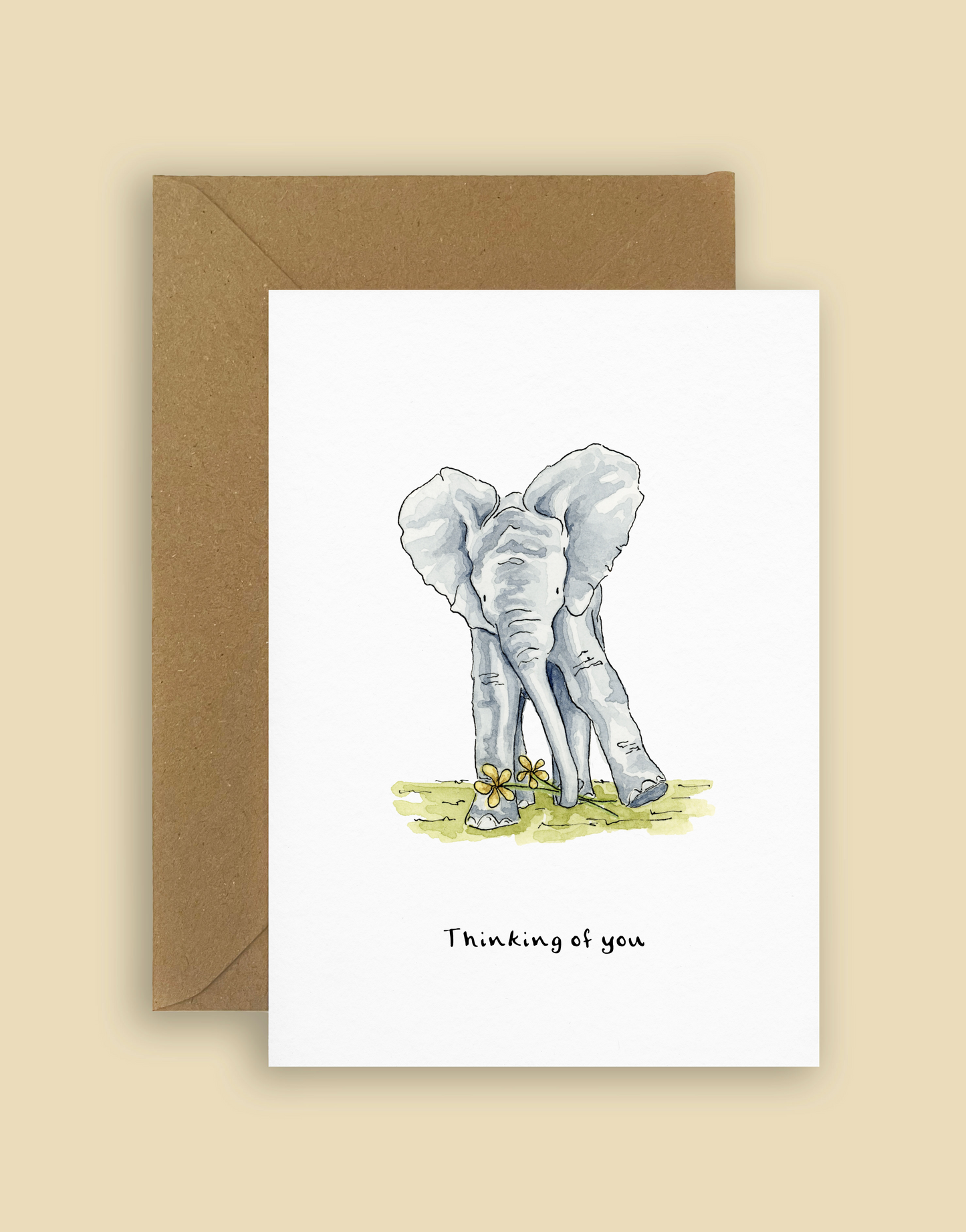 "Thinking of you" Elephant card