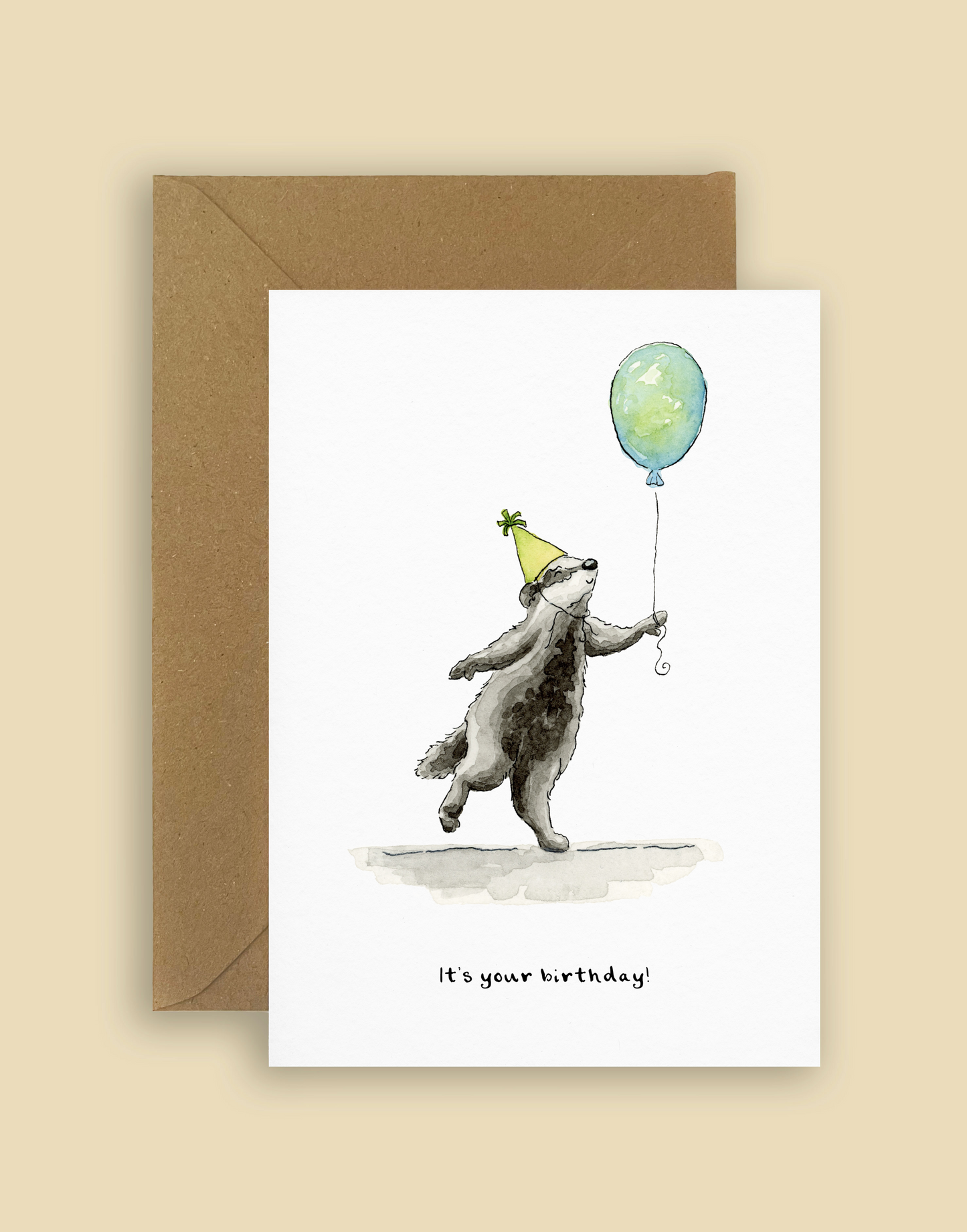 "It's your birthday!" Badger birthday card