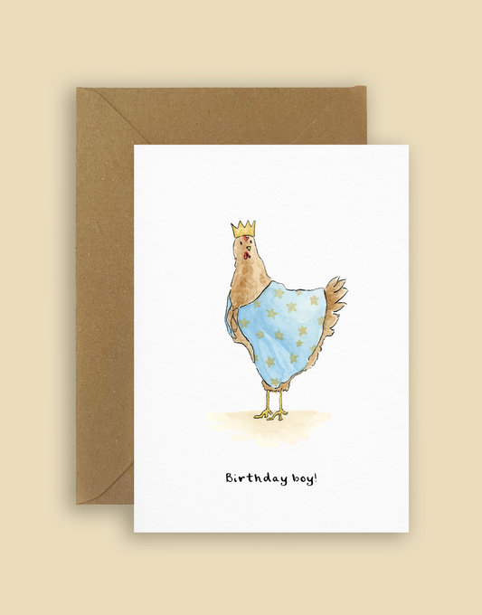 "Birthday boy!" Chicken birthday card