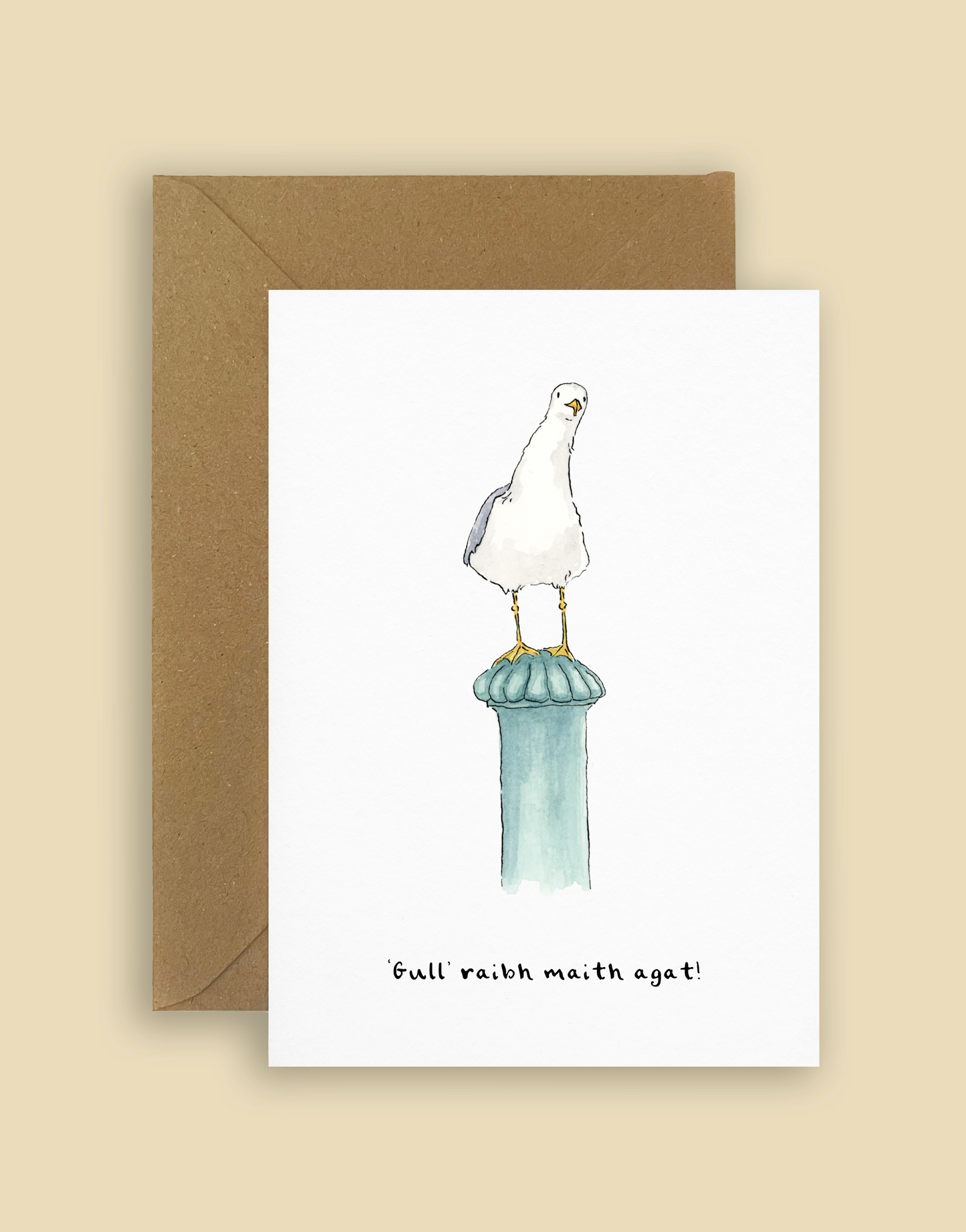 "Gull raibh maith agat!" Seagull thank you card