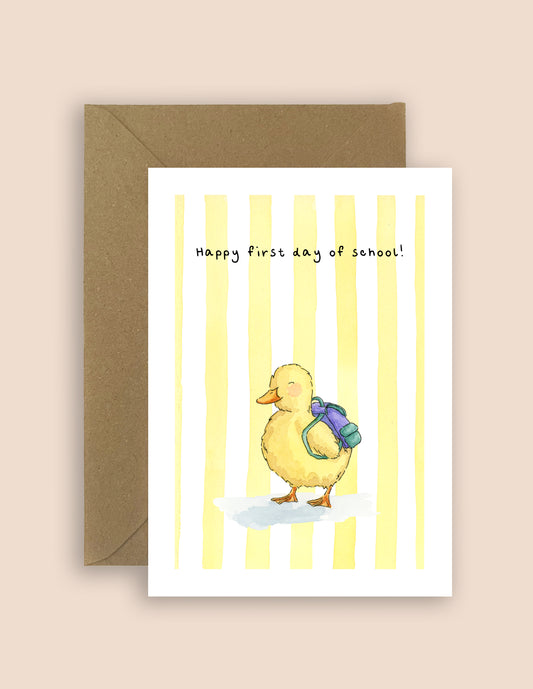 First Day of School Chick Greeting Card