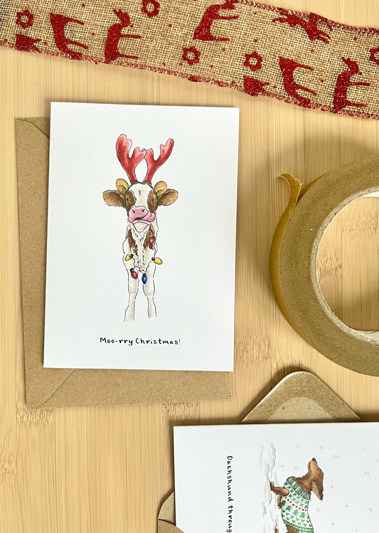 "Moo-ry Christmas!" - Christmas card