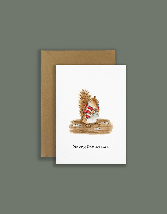 Mini Squirrel Christmas Card