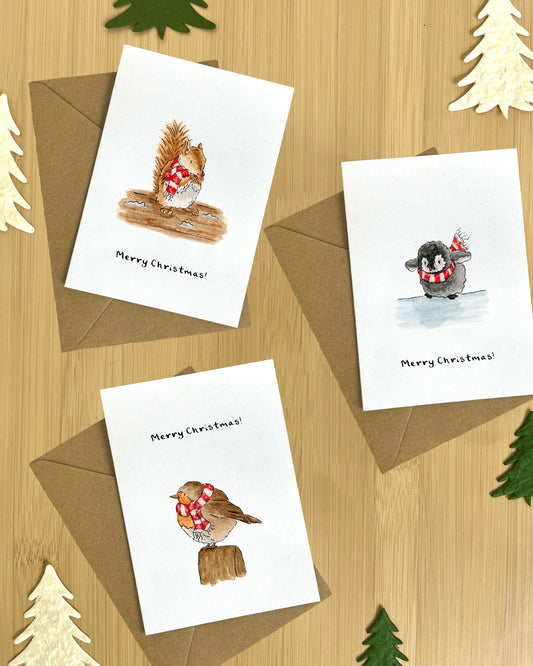 Mini Christmas Cards - Pack of 3